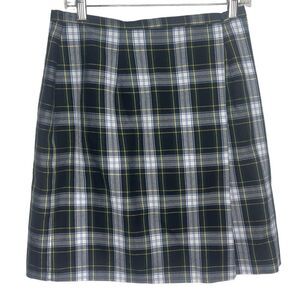 Tracy Evans Skirt Size 12 Green Black White Plaid Tartan Short Knee High School